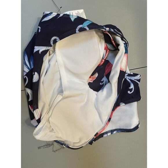 Carmen Marc Valvo Womens 1 Piece One Shoulder Swimsuit Size 6 Multicolor Floral - Picture 3 of 8